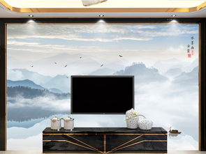 禪意水墨，東方氣韻 無(wú)框山水畫(huà)打造中式電視背景墻的藝術(shù)空間
